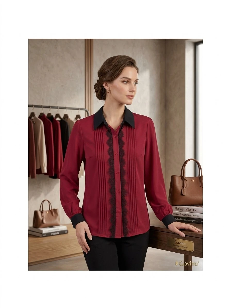 Pintuck statement Blouse